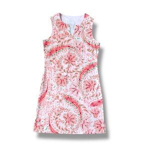 LIGHTBARE Floral Sleeveless Dress UPF 50+ UV Protection White Pink Small